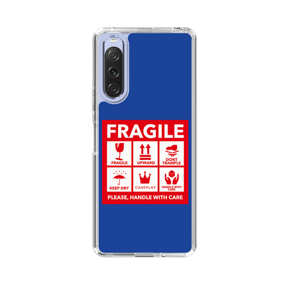 スリムプロテクションケース［ FRAGILE Sticker - Blue ］