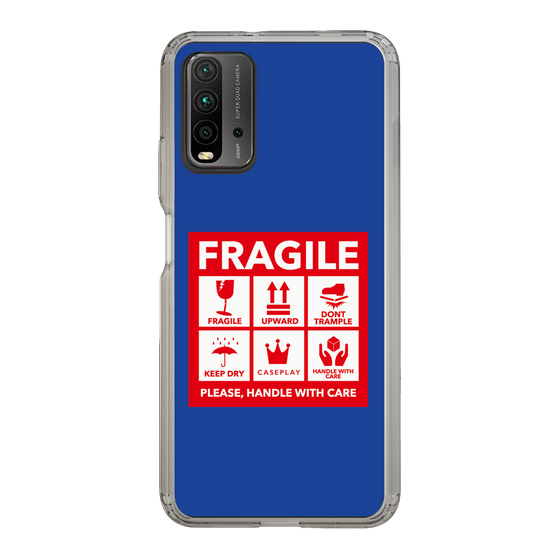スリムプロテクションケース［ FRAGILE Sticker - Blue ］