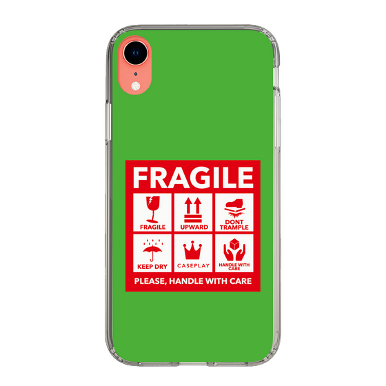 スリムプロテクションケース［ FRAGILE Sticker - Green ］