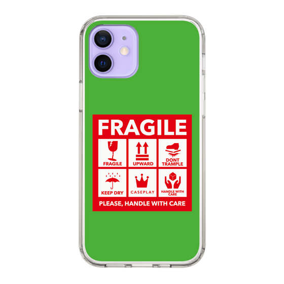 スリムプロテクションケース［ FRAGILE Sticker - Green ］