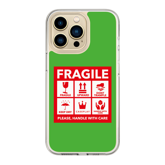 スリムプロテクションケース［ FRAGILE Sticker - Green ］