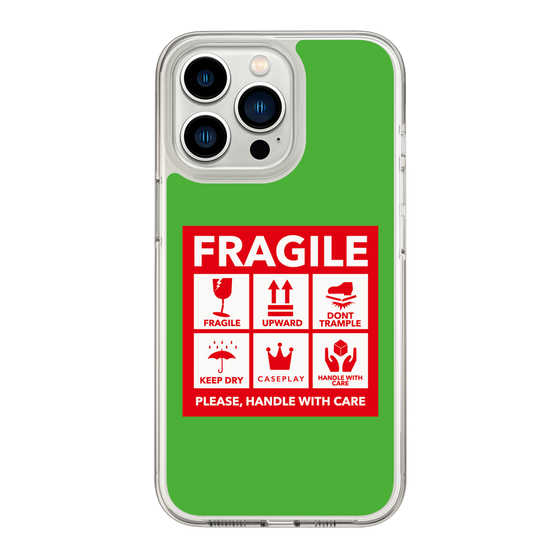 スリムプロテクションケース［ FRAGILE Sticker - Green ］