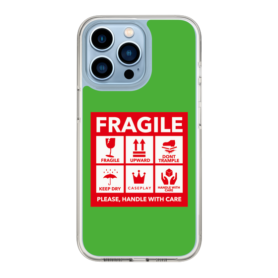 スリムプロテクションケース［ FRAGILE Sticker - Green ］