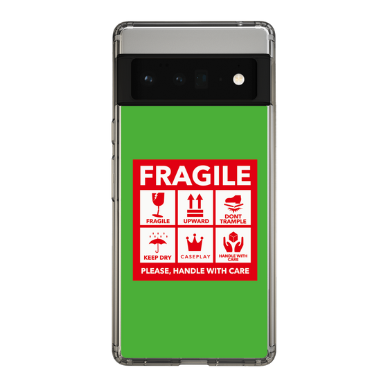 スリムプロテクションケース［ FRAGILE Sticker - Green ］