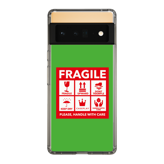 スリムプロテクションケース［ FRAGILE Sticker - Green ］