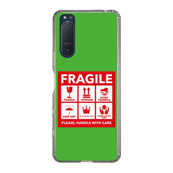 スリムプロテクションケース［ FRAGILE Sticker - Green ］