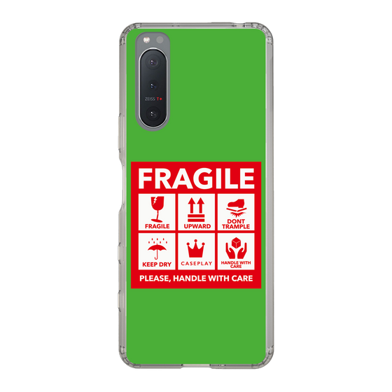 スリムプロテクションケース［ FRAGILE Sticker - Green ］