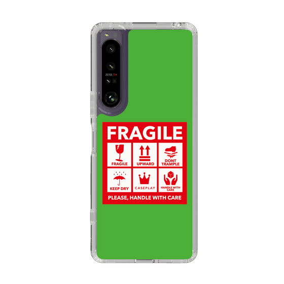 スリムプロテクションケース［ FRAGILE Sticker - Green ］