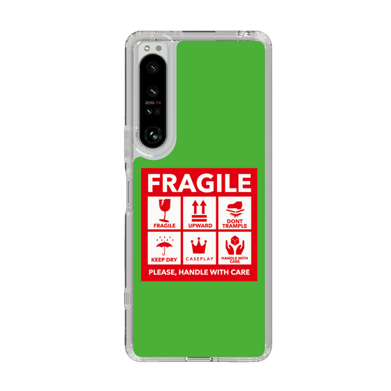 スリムプロテクションケース［ FRAGILE Sticker - Green ］