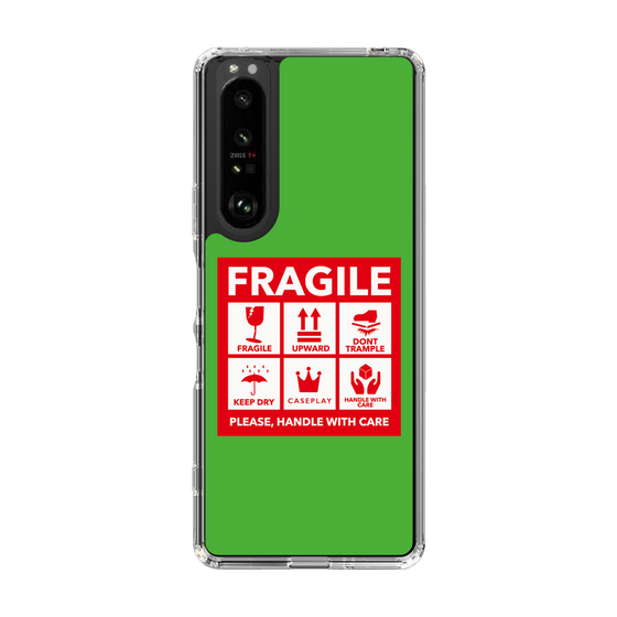 スリムプロテクションケース［ FRAGILE Sticker - Green ］