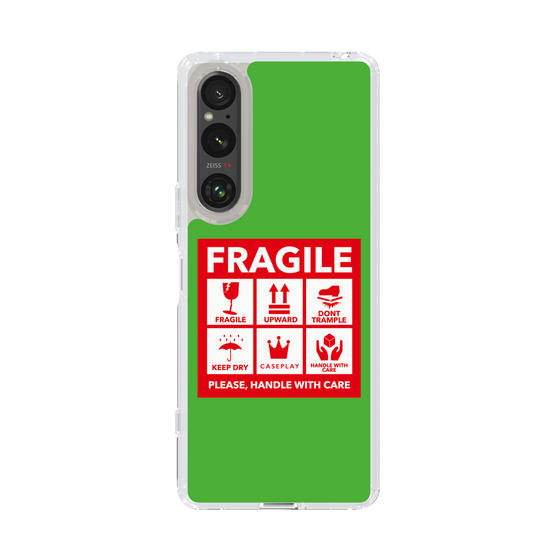 スリムプロテクションケース［ FRAGILE Sticker - Green ］