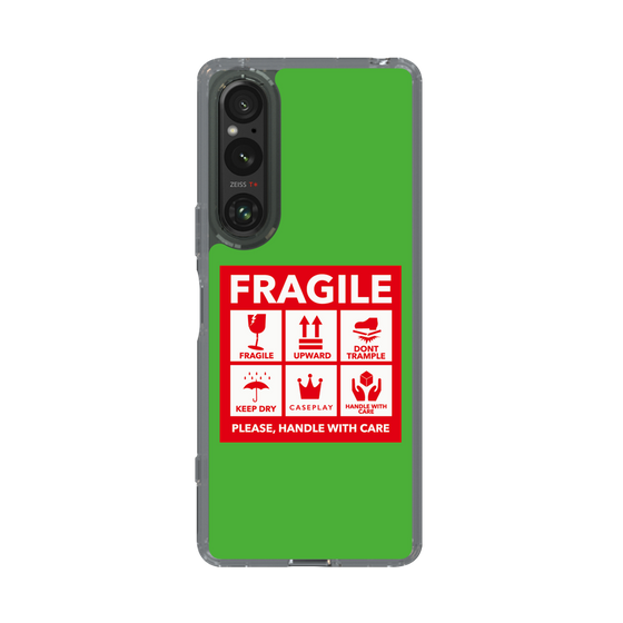 スリムプロテクションケース［ FRAGILE Sticker - Green ］
