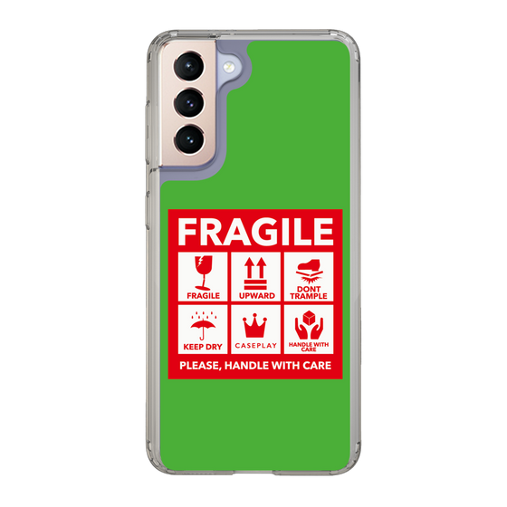 スリムプロテクションケース［ FRAGILE Sticker - Green ］