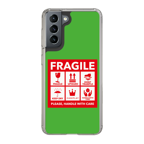 スリムプロテクションケース［ FRAGILE Sticker - Green ］