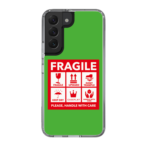 スリムプロテクションケース［ FRAGILE Sticker - Green ］