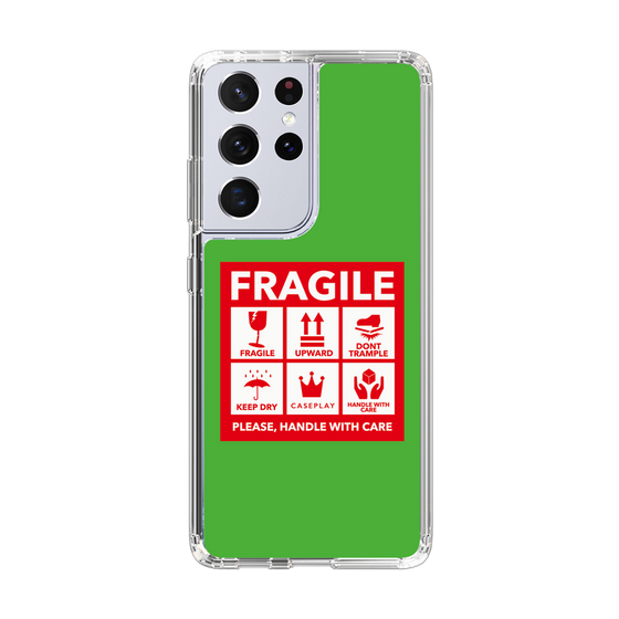 スリムプロテクションケース［ FRAGILE Sticker - Green ］