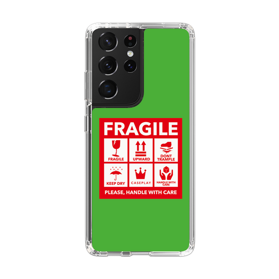 スリムプロテクションケース［ FRAGILE Sticker - Green ］