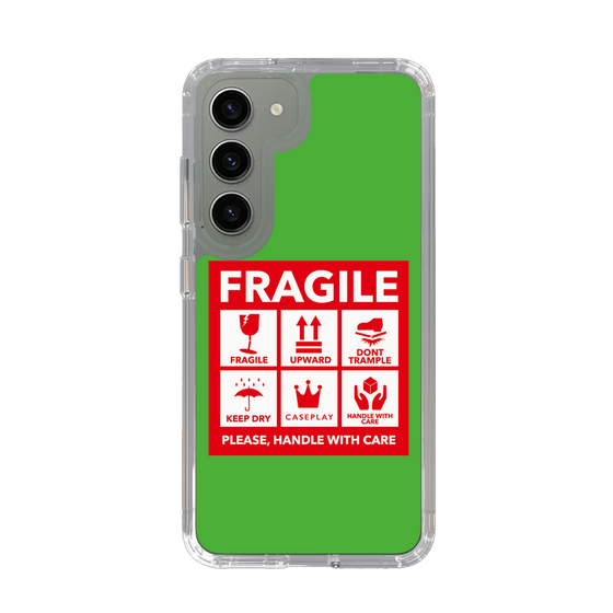 スリムプロテクションケース［ FRAGILE Sticker - Green ］