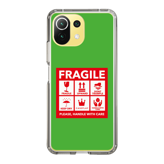 スリムプロテクションケース［ FRAGILE Sticker - Green ］