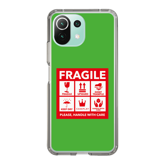 スリムプロテクションケース［ FRAGILE Sticker - Green ］