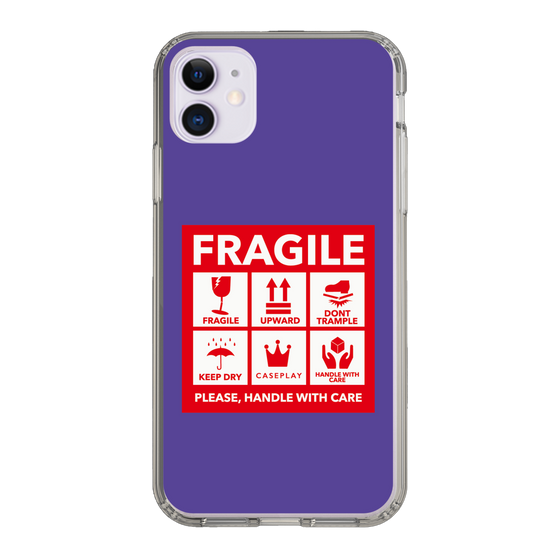 スリムプロテクションケース［ FRAGILE Sticker - Purple ］
