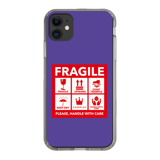スリムプロテクションケース［ FRAGILE Sticker - Purple ］