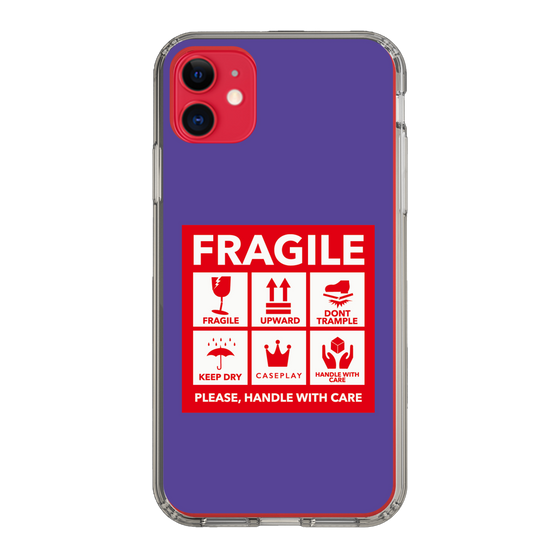 スリムプロテクションケース［ FRAGILE Sticker - Purple ］