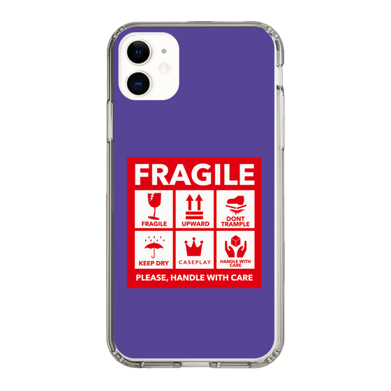 スリムプロテクションケース［ FRAGILE Sticker - Purple ］