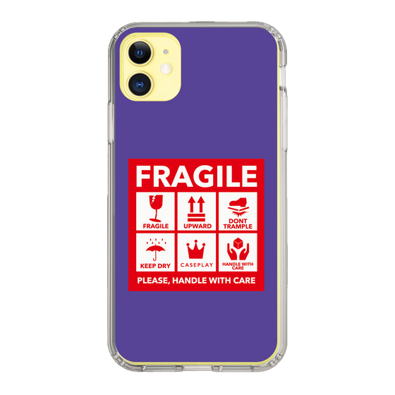 スリムプロテクションケース［ FRAGILE Sticker - Purple ］
