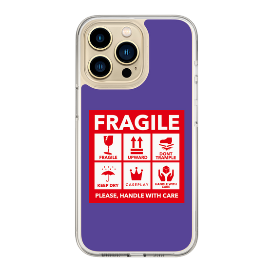 スリムプロテクションケース［ FRAGILE Sticker - Purple ］