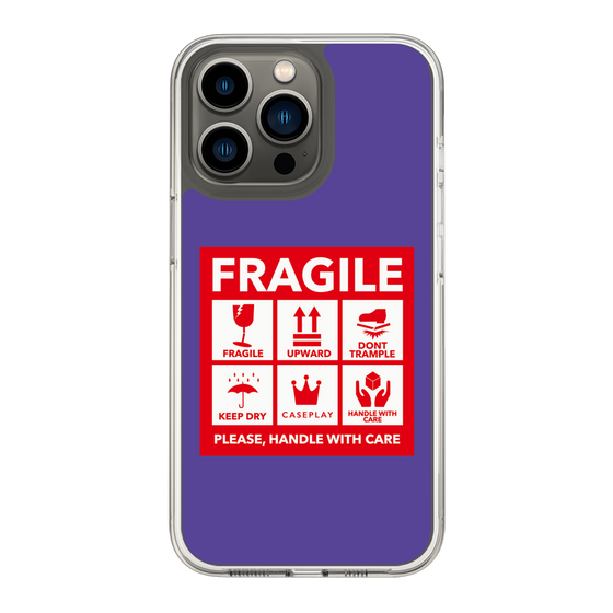 スリムプロテクションケース［ FRAGILE Sticker - Purple ］