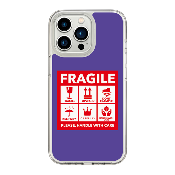 スリムプロテクションケース［ FRAGILE Sticker - Purple ］
