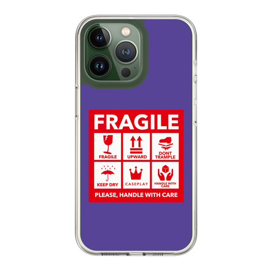 スリムプロテクションケース［ FRAGILE Sticker - Purple ］