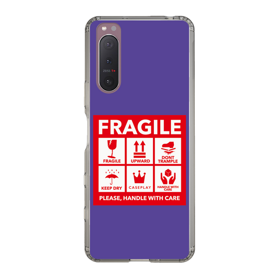 スリムプロテクションケース［ FRAGILE Sticker - Purple ］