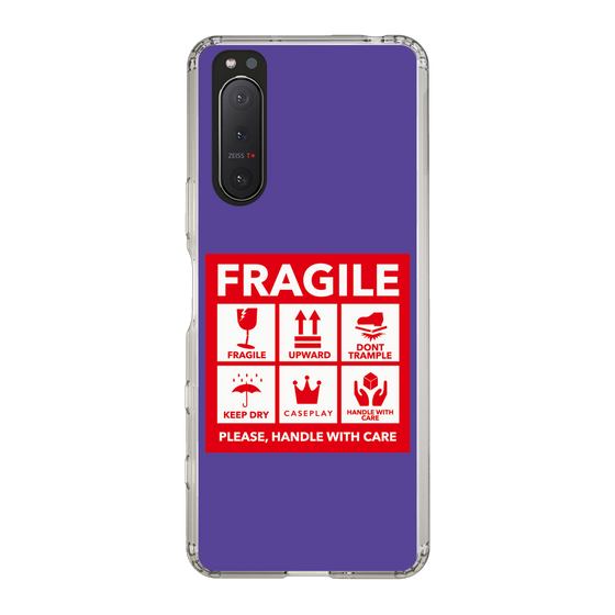 スリムプロテクションケース［ FRAGILE Sticker - Purple ］