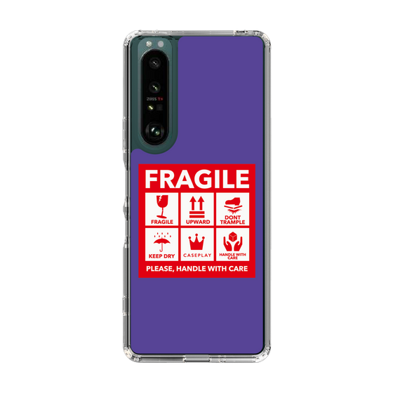 スリムプロテクションケース［ FRAGILE Sticker - Purple ］