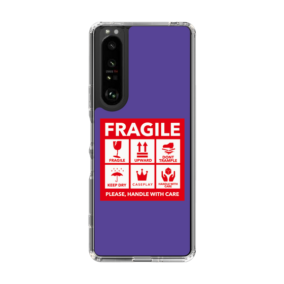 スリムプロテクションケース［ FRAGILE Sticker - Purple ］