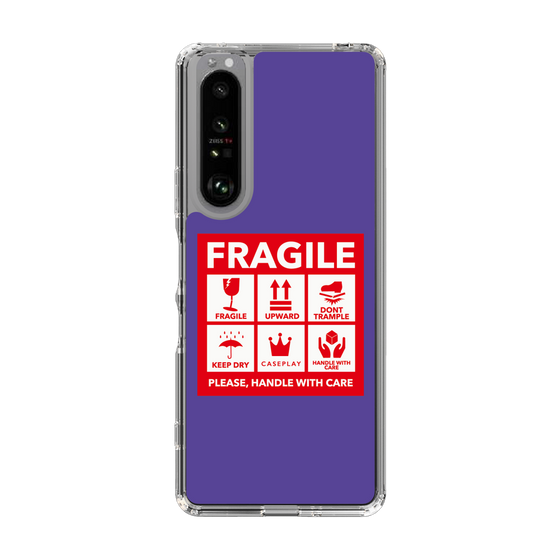 スリムプロテクションケース［ FRAGILE Sticker - Purple ］