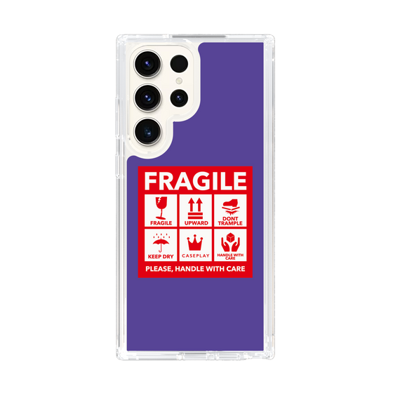 スリムプロテクションケース［ FRAGILE Sticker - Purple ］