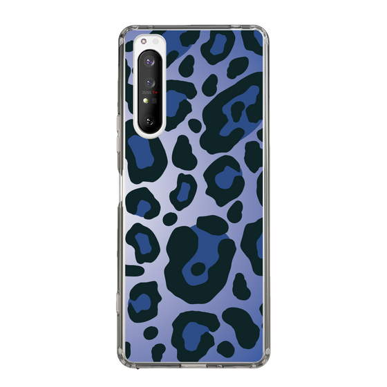 スリムプロテクションケース［ Leopard - Blue ］