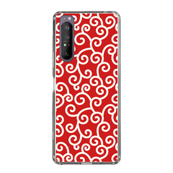 スリムプロテクションケース［ 唐草模様 - Red ］