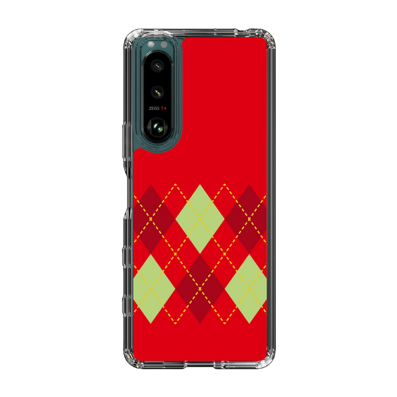 スリムプロテクションケース［ Nordic Argyle - Red ］
