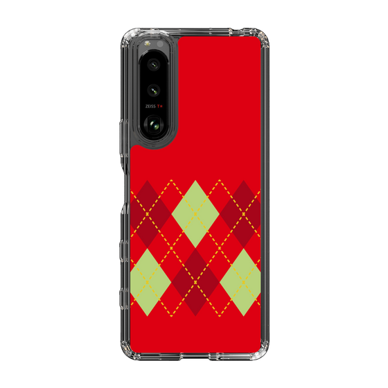スリムプロテクションケース［ Nordic Argyle - Red ］