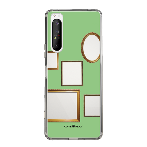 スリムプロテクションケース［ Photo Frames - Light Green ］