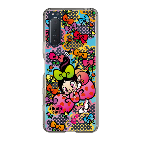 スリムプロテクションケース［ アクビガール - フラワーリボン ］