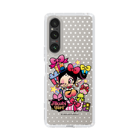 スリムプロテクションケース［ アクビガール - プレゼントリボン ］
