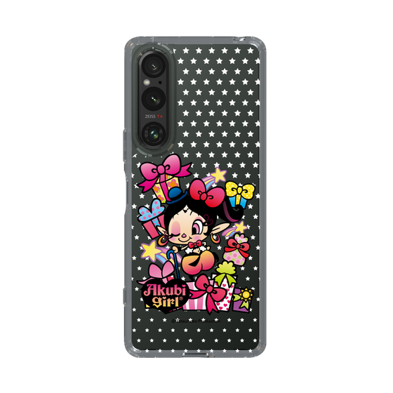 スリムプロテクションケース［ アクビガール - プレゼントリボン ］