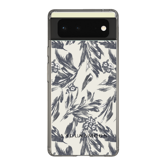 スリムプロテクションケース［ LAGUNAMOON - ボタニカルジャガード - White×Black ］