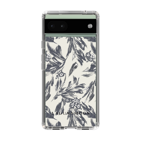 スリムプロテクションケース［ LAGUNAMOON - ボタニカルジャガード - White×Black ］