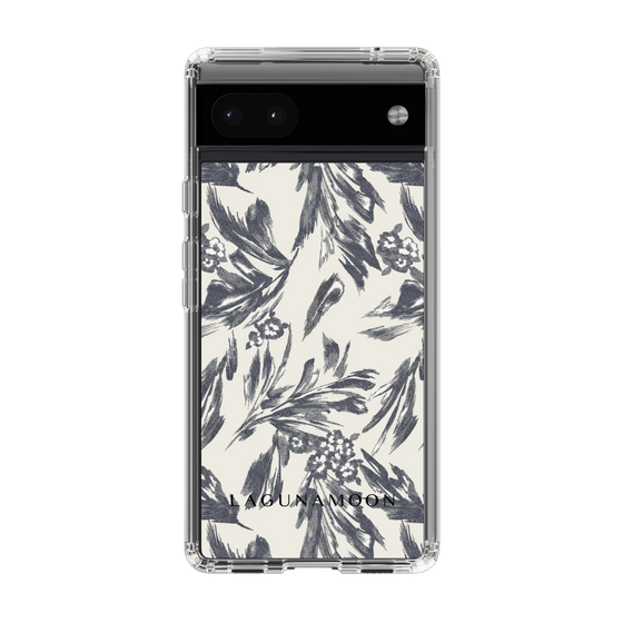 スリムプロテクションケース［ LAGUNAMOON - ボタニカルジャガード - White×Black ］